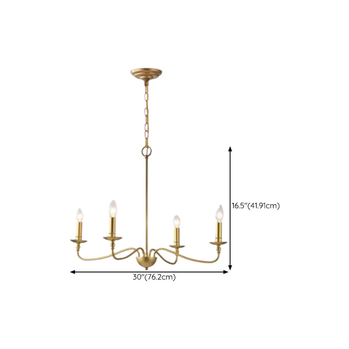Vintage  6-Light Candelabra Metal Chain Chandelier Image - 24