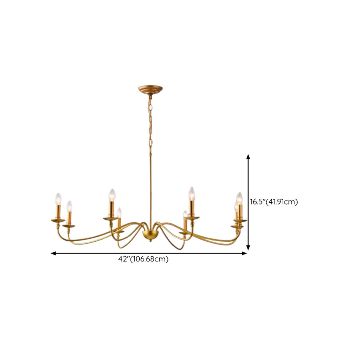 Vintage  6-Light Candelabra Metal Chain Chandelier Image - 25