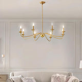 Vintage  6-Light Candelabra Metal Chain Chandelier Image - 4
