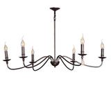 Vintage  6-Light Candelabra Metal Chain Chandelier Image - 5
