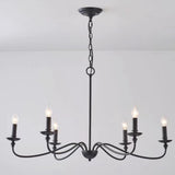 Vintage  6-Light Candelabra Metal Chain Chandelier Image - 7