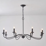 Vintage  6-Light Candelabra Metal Chain Chandelier Image - 8