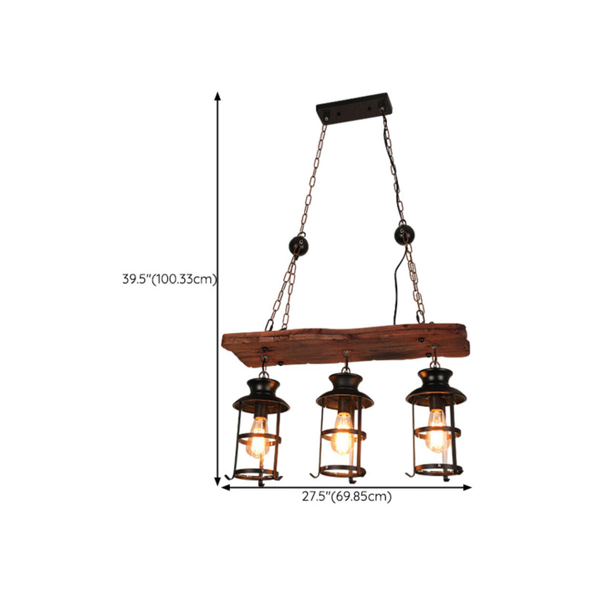 Vintage 6-Light Lantern and Rectangular Island Light 