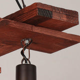 Vintage 6-Light Lantern and Rectangular Island Light Image - 8