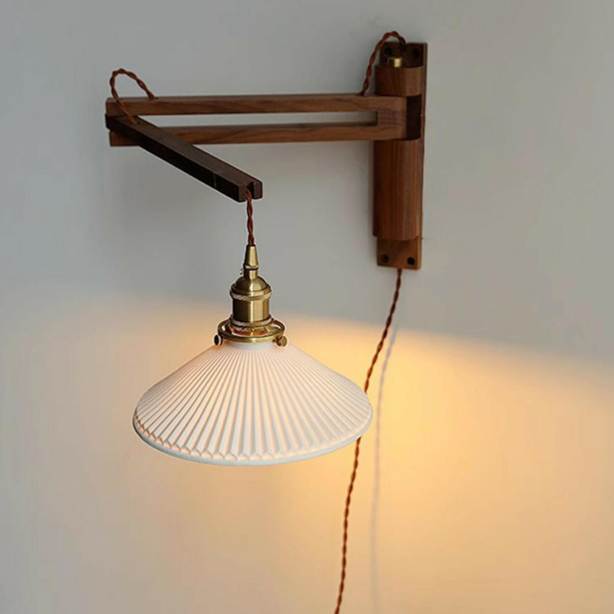 Vintage Adjustable Swing Arm Wall Sconce Image - 14