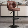 Vintage Adjustable Swivel Leather Padded Backrest Bar Stool Image - 11