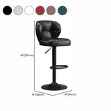 Vintage Adjustable Swivel Leather Padded Backrest Bar Stool #size