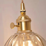 Vintage Amber Clear Glass Rope Flower Pendant Light Image - 10