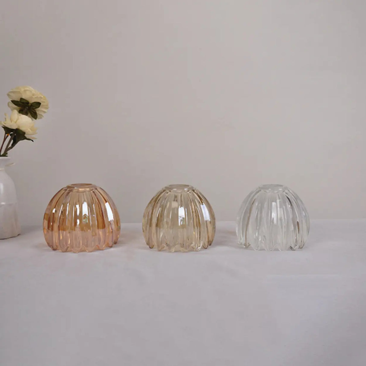 Vintage Amber Clear Glass Rope Flower Pendant Light Image - 12