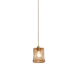 Vintage Amber Glass Pendant Light Adjustable Height Image - 10