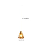 Vintage Amber Glass Pendant Light Adjustable Height Image - 17