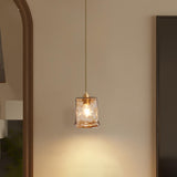 Vintage Amber Glass Pendant Light Adjustable Height Image - 3