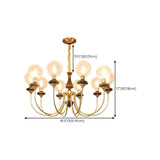 Vintage Arm Ball Metal Living Room Gold 6-Light Chandelier Image - 17
