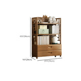 Vintage Bamboo Closed Back Brown Barrister Bookcase Image - 23