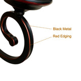 Vintage Bedroom Black Frosted Glass Round Chandelier Image - 3