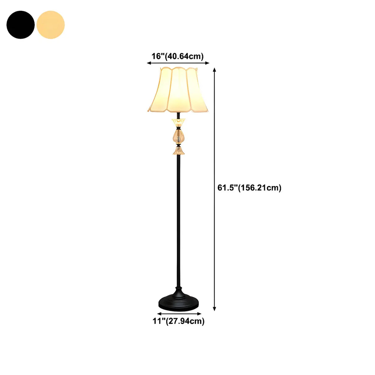 Vintage Beige Cone Shade Metal Frame LED Floor Lamp 