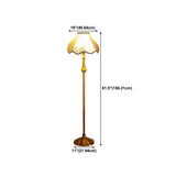 Vintage Beige Cone Shade Metal Frame LED Floor Lamp Image - 16