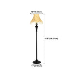Vintage Beige Cone Shade Metal Frame LED Floor Lamp Image - 17