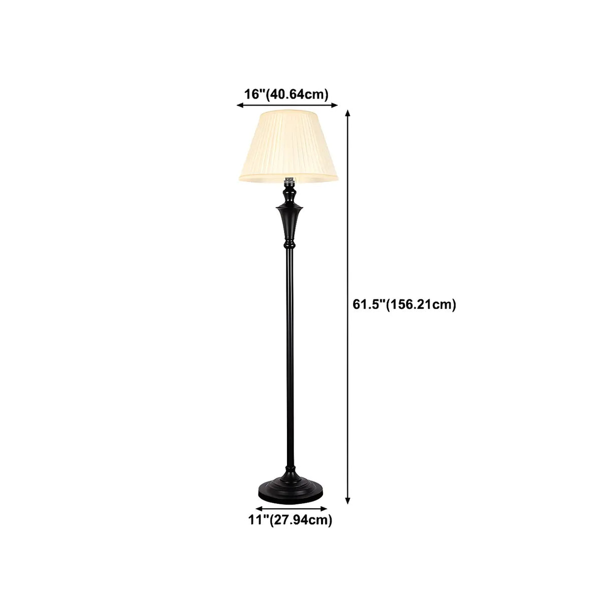 Vintage Beige Cone Shade Metal Frame LED Floor Lamp Image - 18
