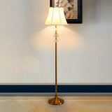 Vintage Beige Cone Shade Metal Frame LED Floor Lamp Image - 4