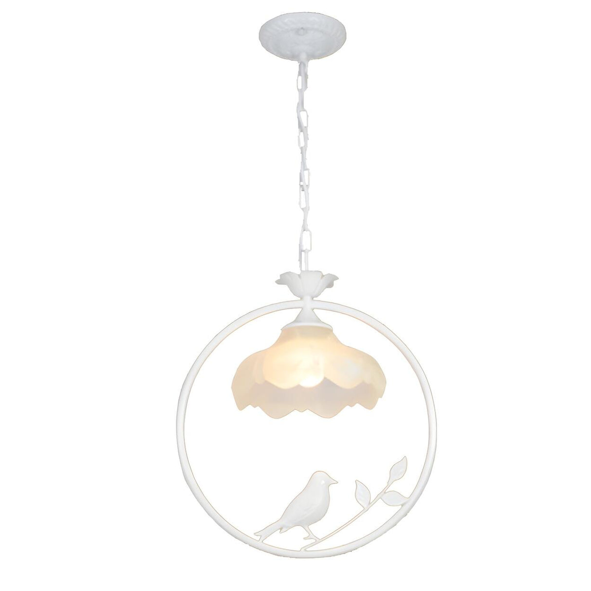 Vintage Birdcage Classic Floral Round Metal Pendant Light Image - 4