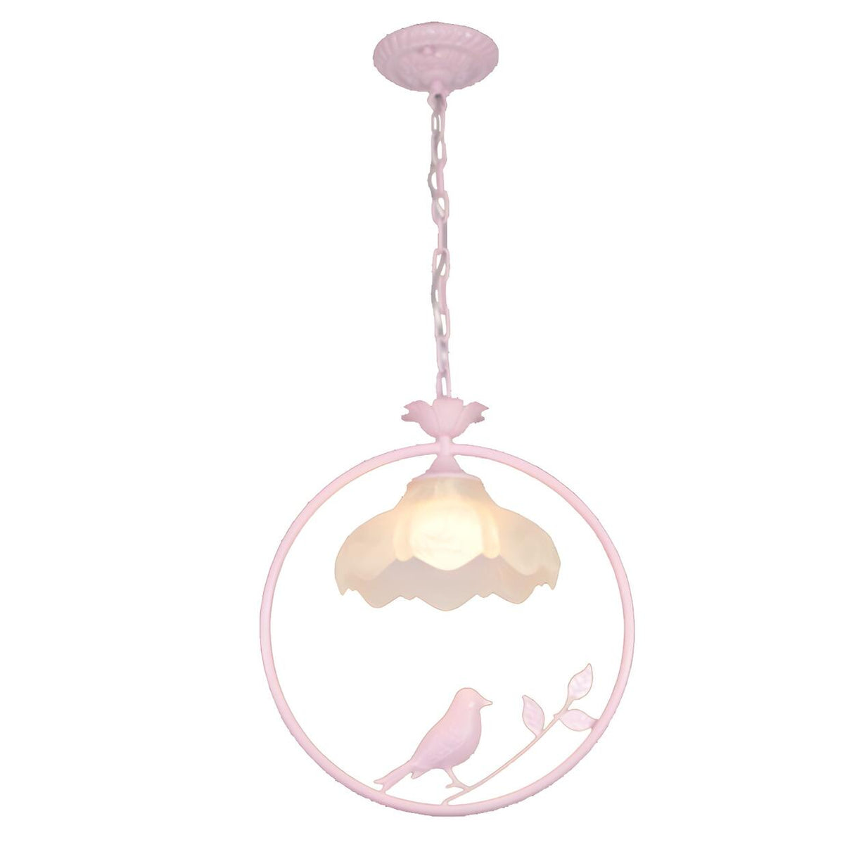 Vintage Birdcage Classic Floral Round Metal Pendant Light Image - 6