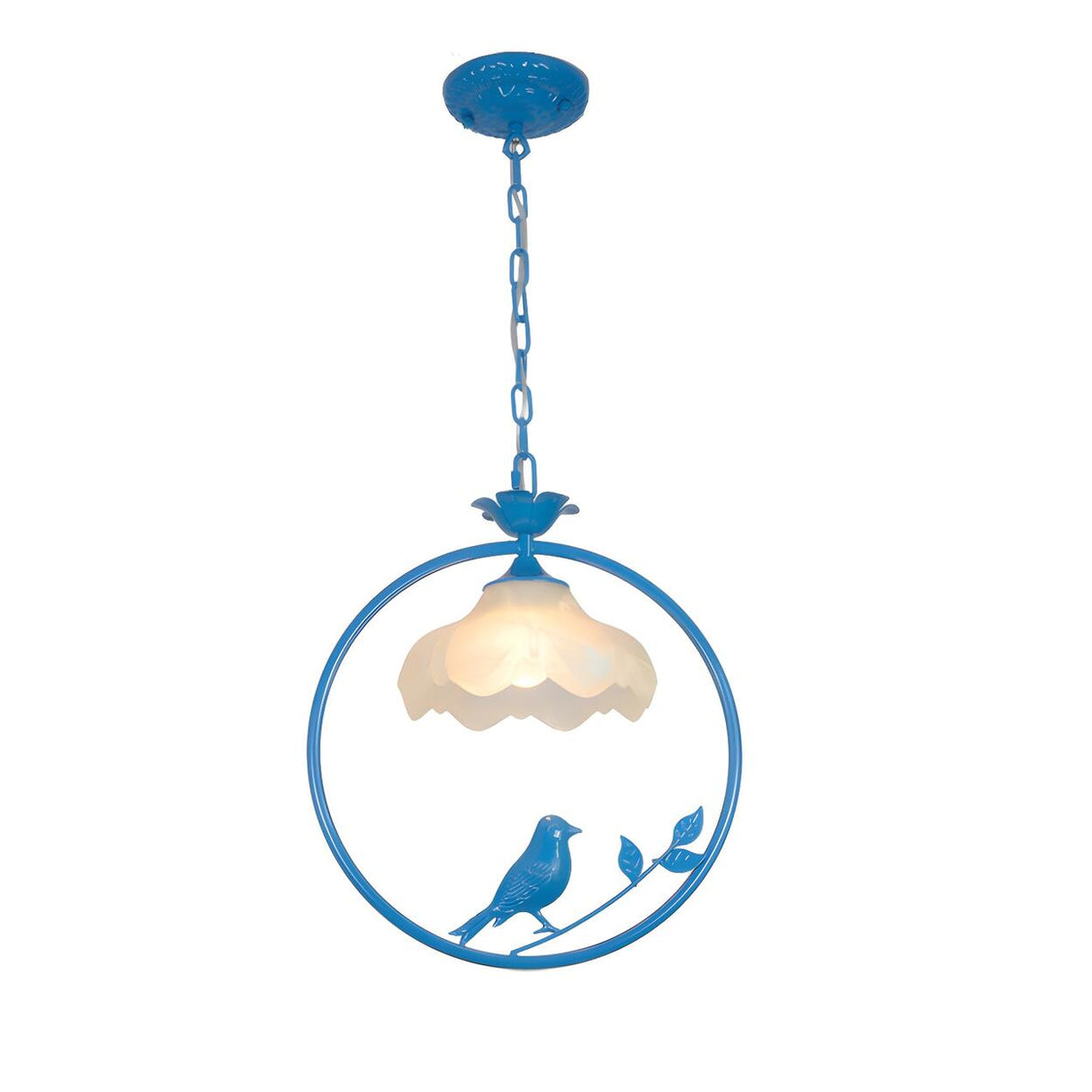 Vintage Birdcage Classic Floral Round Metal Pendant Light Image - 8