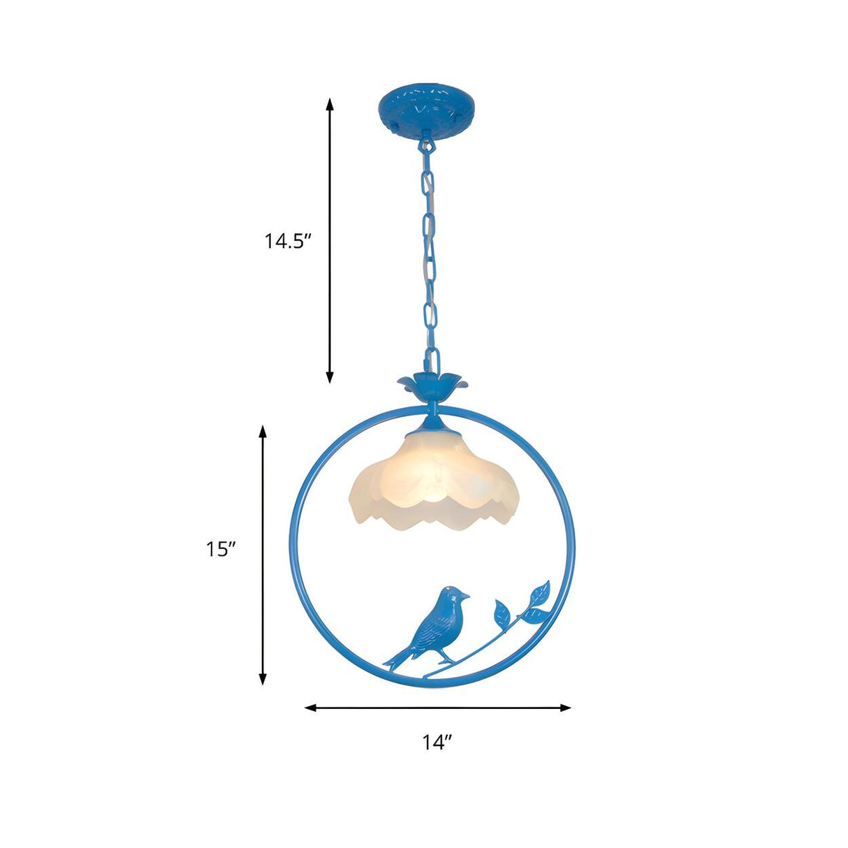 Vintage Birdcage Classic Floral Round Metal Pendant Light 