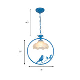Vintage Birdcage Classic Floral Round Metal Pendant Light #size