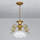 Vintage Black and Gold Floral Living Room Pendant Light Image - 12