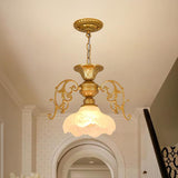 Vintage Black and Gold Floral Living Room Pendant Light Image - 3
