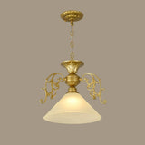 Vintage Black and Gold Floral Living Room Pendant Light Image - 4