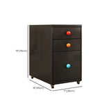 Vintage Black Art Pattern Drawers & Casters Metal Nightstand Image - 18