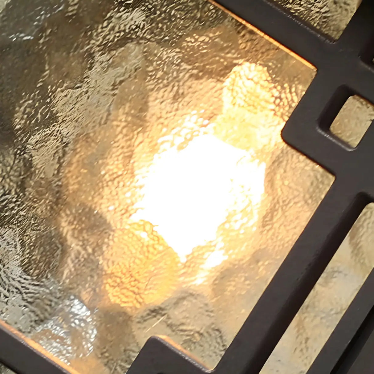 Vintage Black Chinese Square Metal Solar Outdoor Lamp Image - 9
