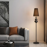 Vintage Black Classic Tapered Shade Floor Lamp Image - 1
