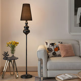Vintage Black Classic Tapered Shade Floor Lamp Image - 11