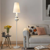 Vintage Black Classic Tapered Shade Floor Lamp Image - 12