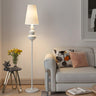 Vintage Black Classic Tapered Shade Floor Lamp Image - 12
