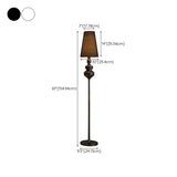 Vintage Black Classic Tapered Shade Floor Lamp #size