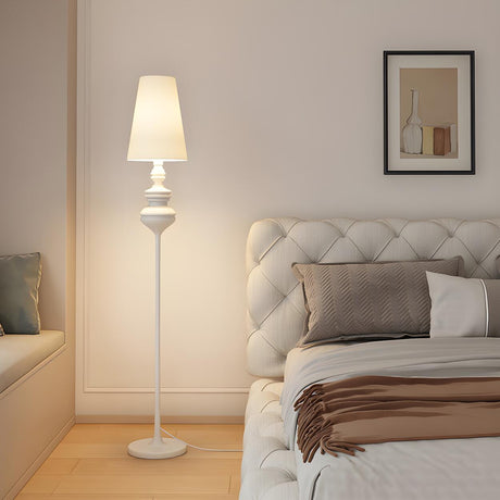 Vintage Black Classic Tapered Shade Floor Lamp Image - 2