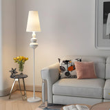 Vintage Black Classic Tapered Shade Floor Lamp Image - 3