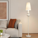 Vintage Black Classic Tapered Shade Floor Lamp Image - 4