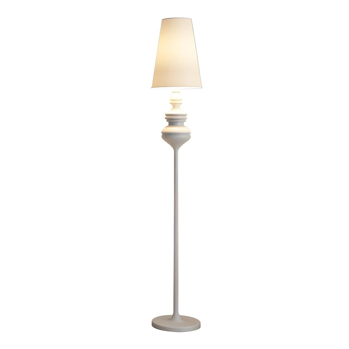 Vintage Black Classic Tapered Shade Floor Lamp Image - 5
