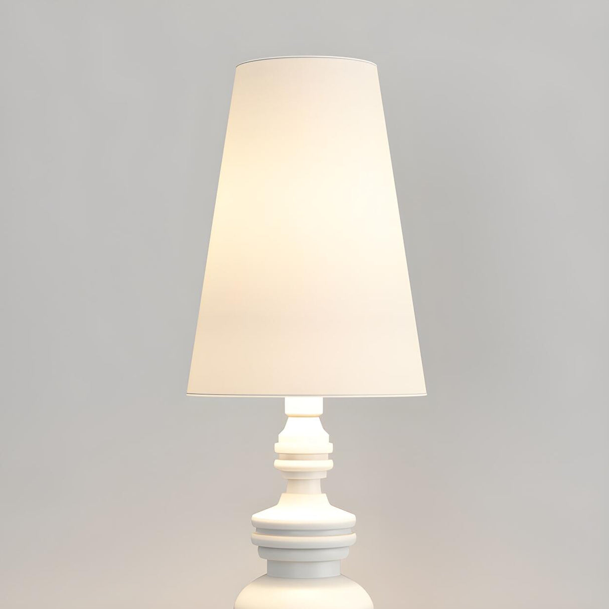 Vintage Black Classic Tapered Shade Floor Lamp Image - 6