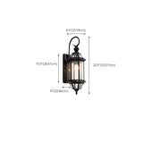 Vintage Black Glass LED Exterior Wall Lantern Light Image - 13