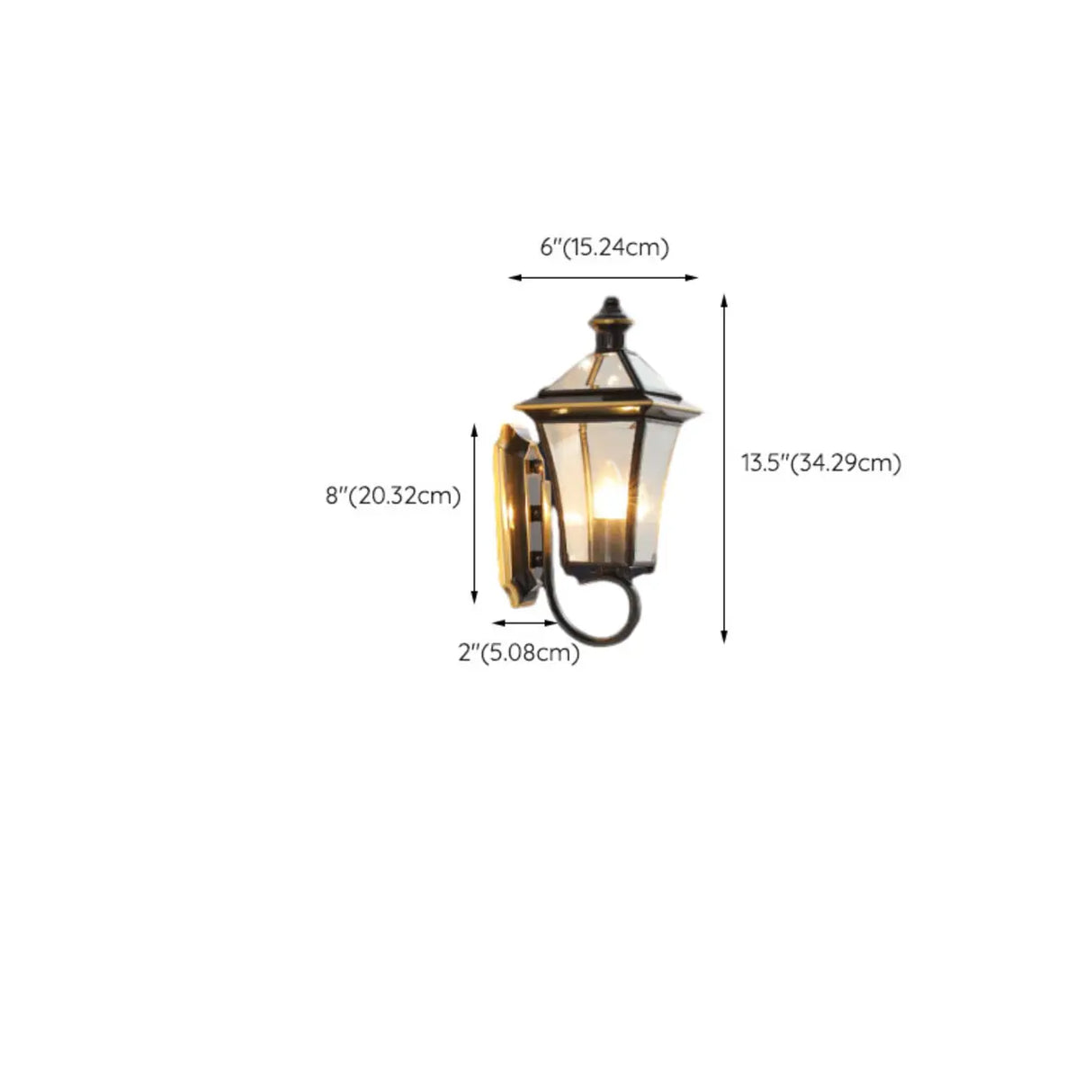 Vintage Black Glass LED Exterior Wall Lantern Light Image - 15