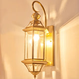 Vintage Black Glass LED Outdoor Wall Lantern Light Image - 10