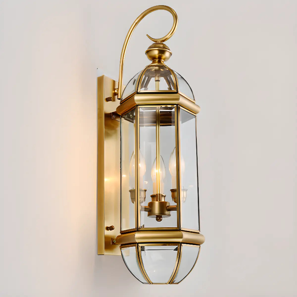 Vintage Black Glass LED Outdoor Wall Lantern Light Image - 11
