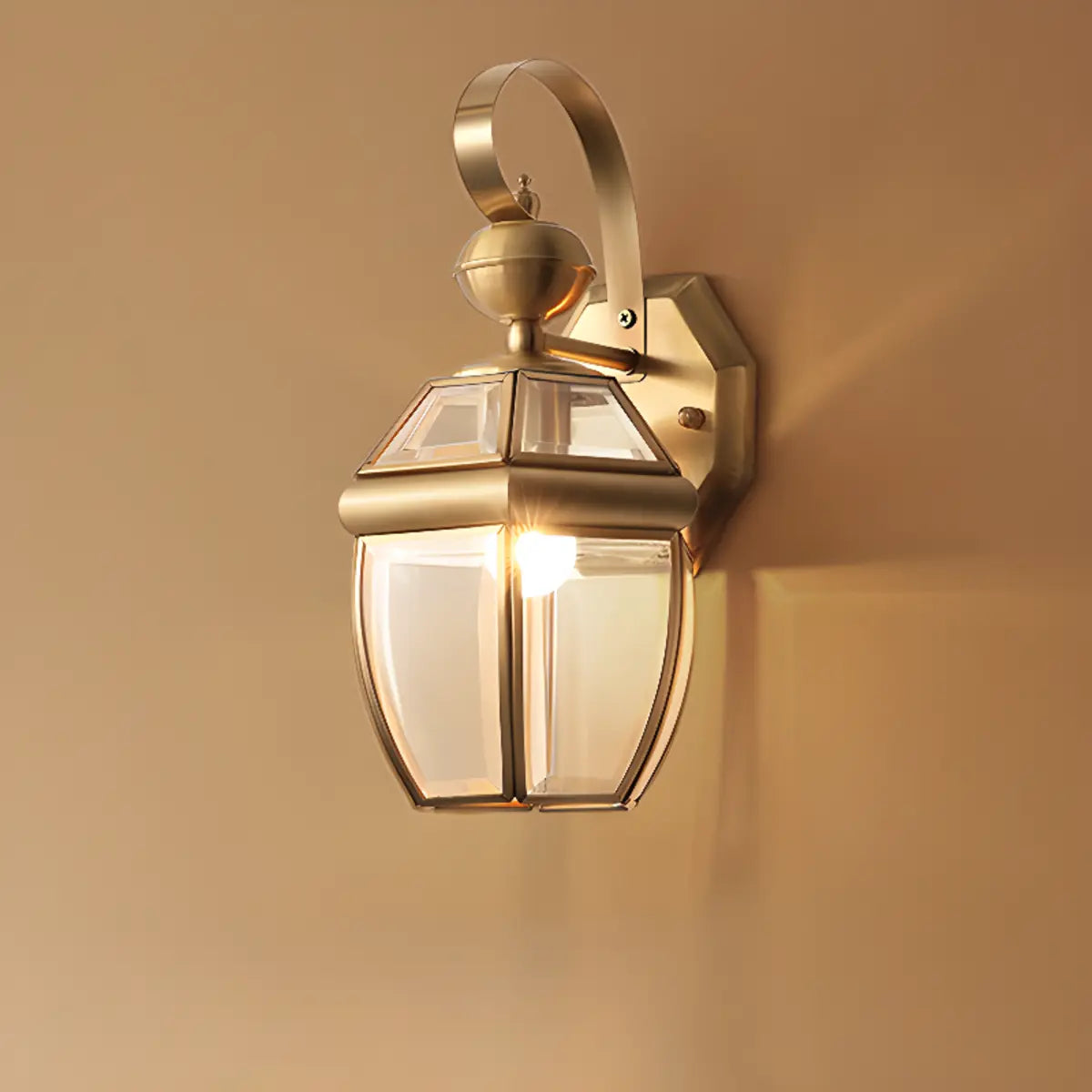 Vintage Black Glass LED Outdoor Wall Lantern Light Image - 7