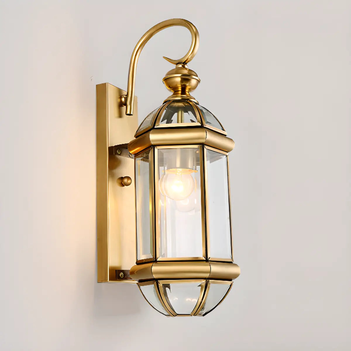 Vintage Black Glass LED Outdoor Wall Lantern Light Image - 9